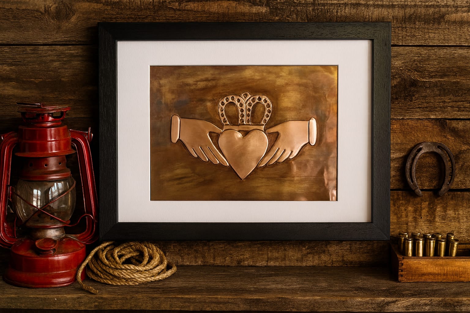 A small Claddagh Symbol size 13" X 9.5"