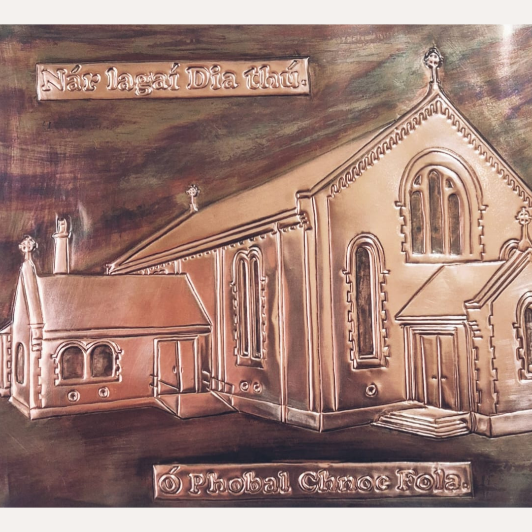 Bespoke Copper Church Portrait – Parish Priest Retirement Gift