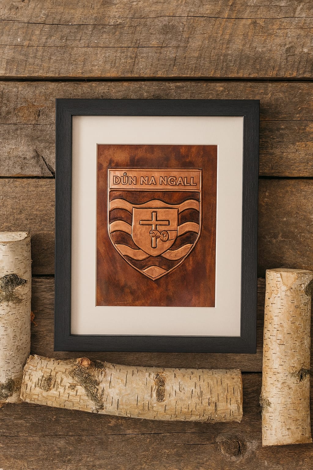 A small framed Donegal Crest size 13" X 9.5"