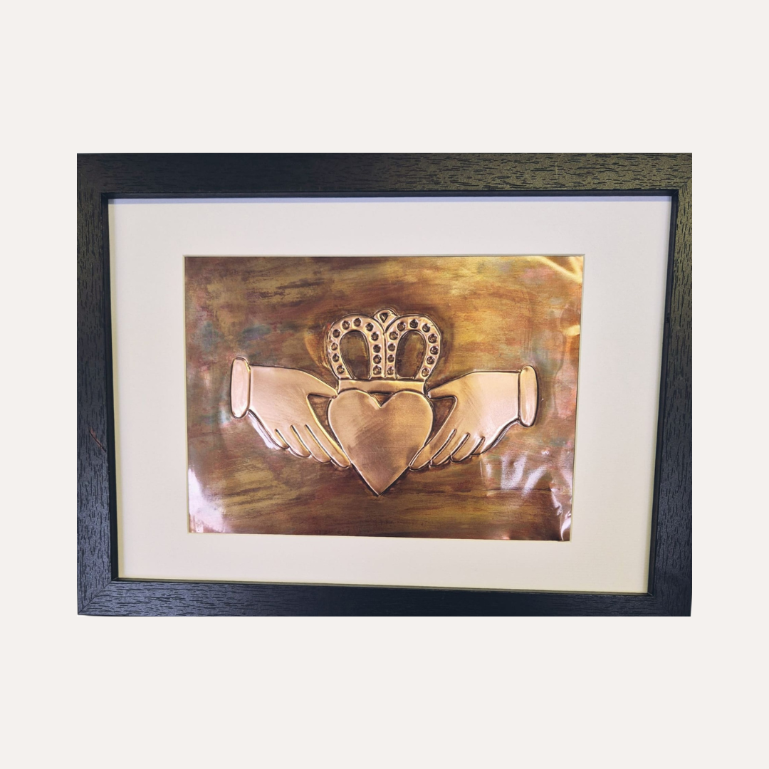 A small 13" x 9.5" Claddagh Symbol
